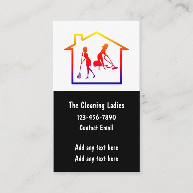 Cartes de visite verticales pour femmes d'entretie (Devant)