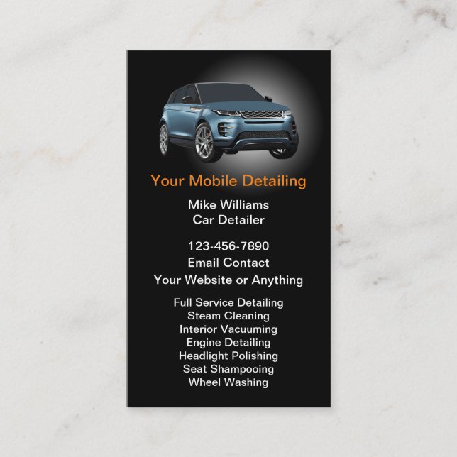 Cartes de visite verticales pour le detailing de v (Devant)