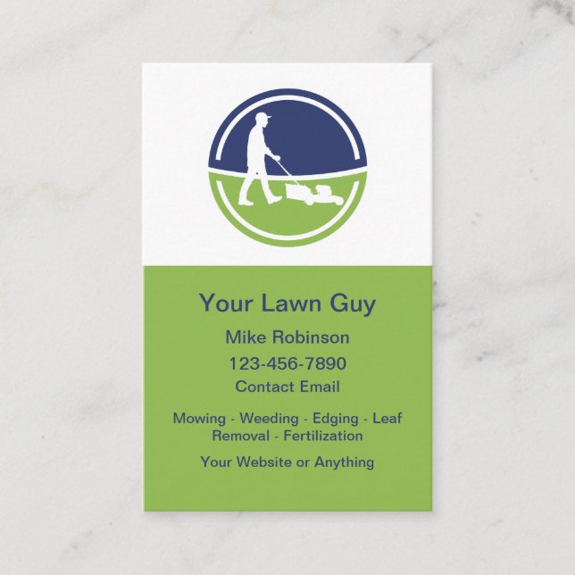 Cartes de visite verticales pour service de pelous (Devant)