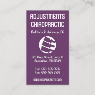 Cartes de visite verticaux de chiropractie d'art