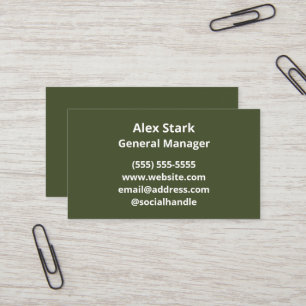 Cartes de visite verts Avocado solide