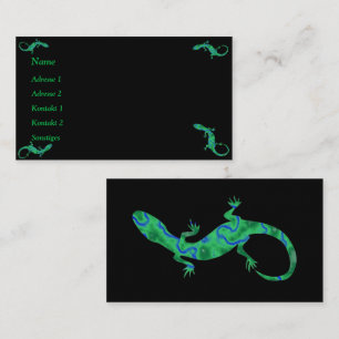 Cartes de visite verts de Gecko