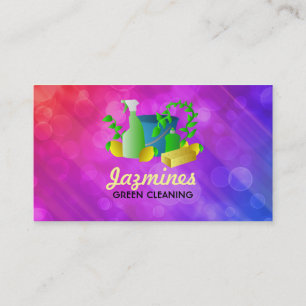 Cartes de visite verts de nettoyage