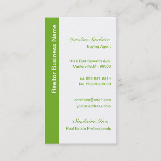 Cartes de visite verts frais d'agent immobilier