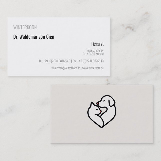 cartes de visite vétérinaire (Devant / Derrière)