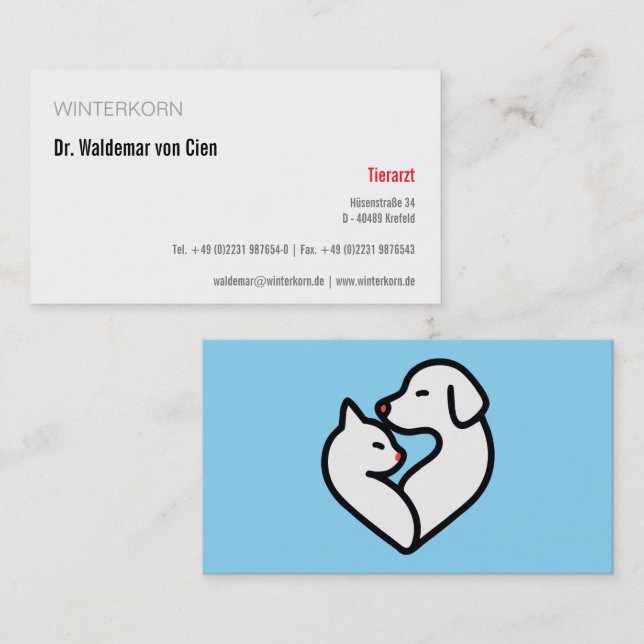 cartes de visite vétérinaire (Devant / Derrière)