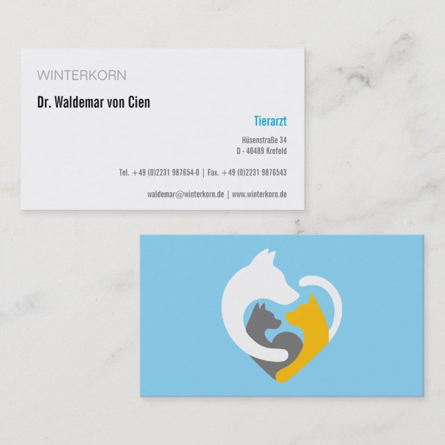 cartes de visite vétérinaire (Devant / Derrière)
