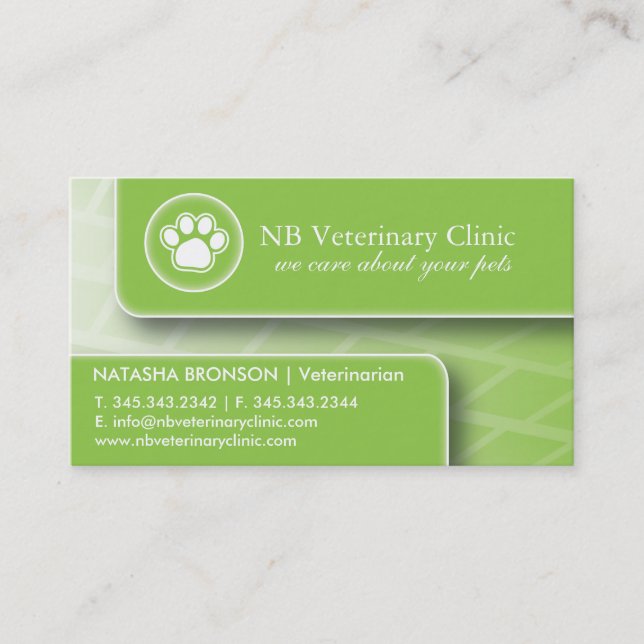 Cartes de visite vétérinaires (Devant)