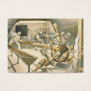Cartes De Visite Vieille école de bowling SUPÉRIEUR