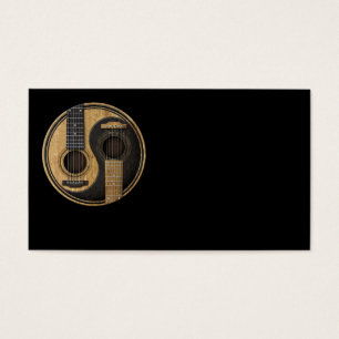 Cartes De Visite Vieilles et usées guitares acoustiques Yin Yang