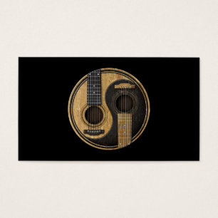 Cartes De Visite Vieilles et usées guitares acoustiques Yin Yang