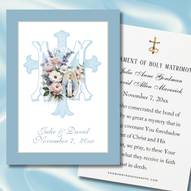 Cartes De Visite Vierge catholique Marie Mariage Favoriser la prièr (Créateur téléchargé)