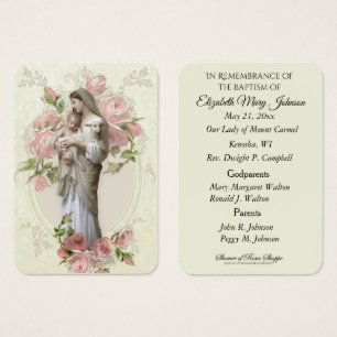 Cartes De Visite Vierge Marie Jésus Baptême Christening Religieux