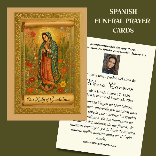 Cartes De Visite Vierge Mexique Guadalupe Espagne funérailles Memor (Créateur téléchargé)