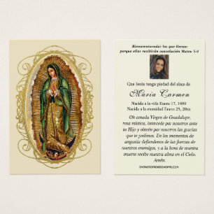 Cartes De Visite Vierge Mexique Guadalupe Espagne prière funéraire