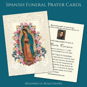 Cartes De Visite Vierge Mexique Guadalupe Espagne prière funéraire