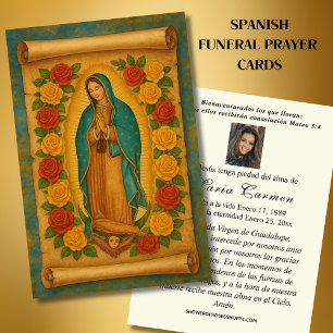 Cartes De Visite Vierge Mexique Guadalupe Espagne prière funéraire