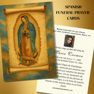 Cartes De Visite Vierge Mexique Guadalupe Espagne prière funéraire