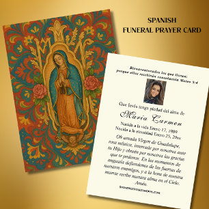 Cartes De Visite Vierge Mexique Guadalupe Espagne prière funéraire
