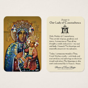 Cartes De Visite Vierge noire Marie Prière catholique