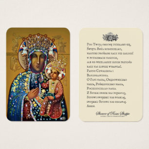 Cartes De Visite Vierge noire Marie Prière catholique polonaise