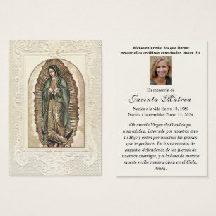 Cartes De Visite Vierge religieuse Marie Guadalupe Funérailles cath