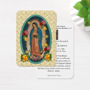 Cartes De Visite Vierge religieuse Marie Guadalupe Mexique Funérail