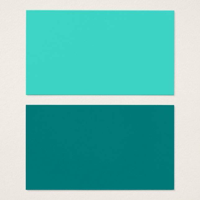Cartes de visite vierges turquoise et sarcelle (Devant & derrière)