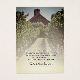 Cartes De Visite Vignoble et rustique Grange Rouge Mariage Charité
