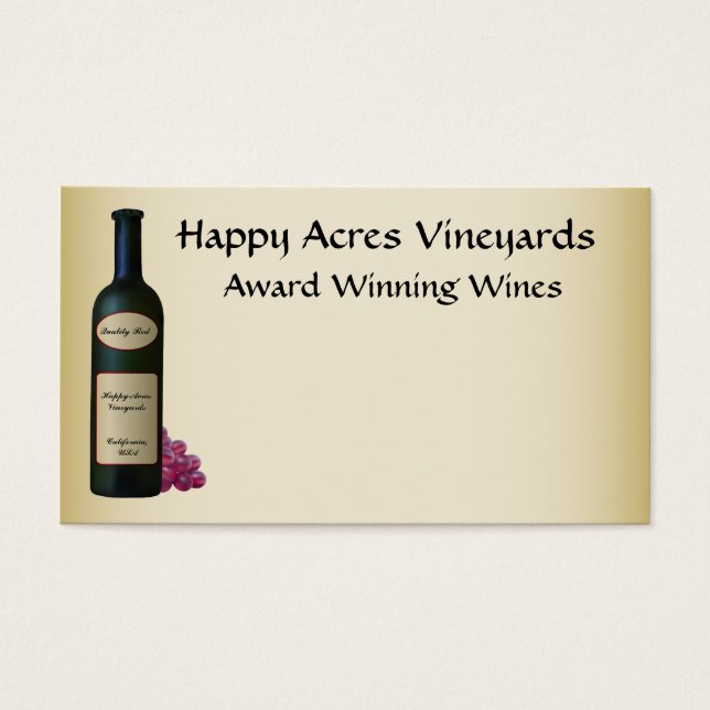 Cartes De Visite Vignoble ou vignoble (Devant)