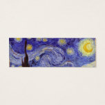 Cartes De Visite Vincent Van Gogh Starry Nuit Vintage Art<br><div class="desc">Vincent van Gogh Starry Night Art Peinture Starry Night est un tableau de l'artiste post-impressionniste néerlandais Vincent van Gogh. Le ciel bleu de la nuit est rempli de nuages tourbillonnants, d'étoiles et d'une lune brillante croissant. La Nuit étoilée est la seule nocturne de la série de vues depuis la fenêtre...</div>