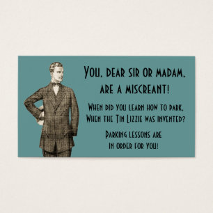 Cartes De Visite Vintage Apprendre à se stationner