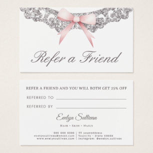 Cartes De Visite Vintage argent cadre rose arc