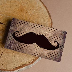 Cartes De Visite Vintage brune pois drôle Moustache