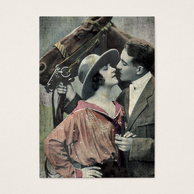 Cartes De Visite Vintage Couple and Horse (Devant)