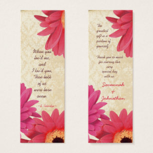Cartes De Visite Vintage Gerber Coral Damask Fuchsia Mariages Tags