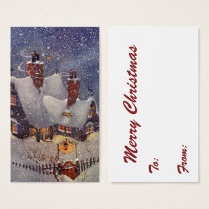 Cartes De Visite Vintage Noël, Atelier du Père Noël Pôle Nord