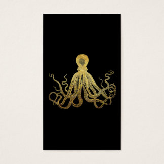 Cartes De Visite Vintage Octopus Gold Black Enk Côtier Nautique