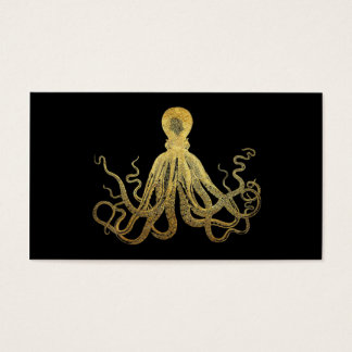 Cartes De Visite Vintage Octopus Gold Black Enk Côtier Nautique