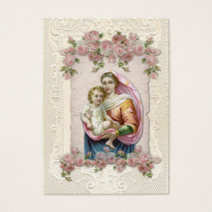 Cartes De Visite Vintage Religieux Vierge Marie Funérailles Catholi