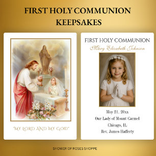 Cartes De Visite Vintage souvenir de première communion – Photo d'u