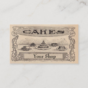 Cartes de visite vintages de boulangerie