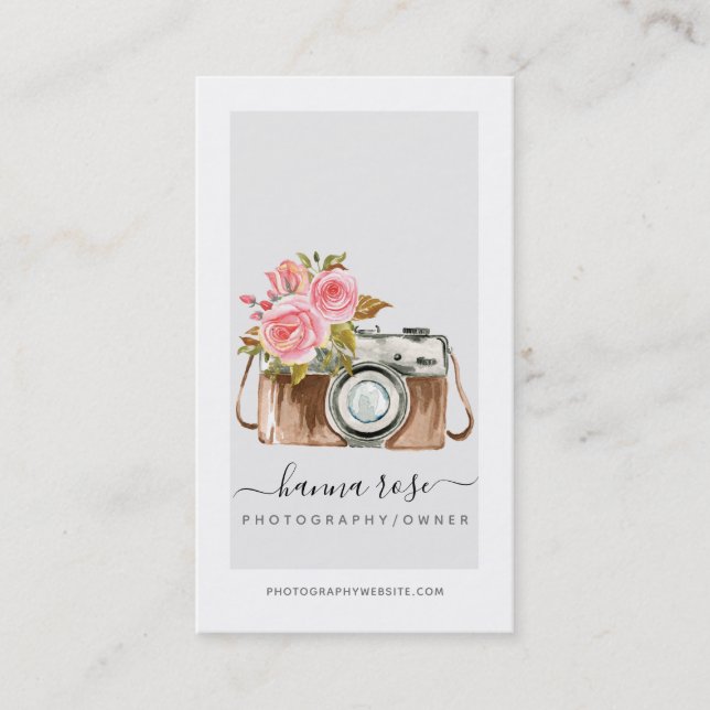 Cartes de visite vintages de caméra aquarelle (Devant)