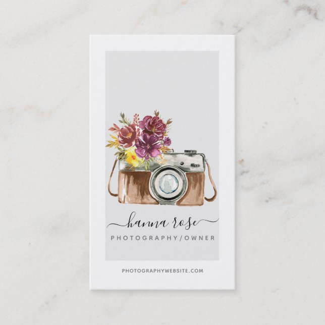 Cartes de visite vintages de caméra aquarelle (Devant)