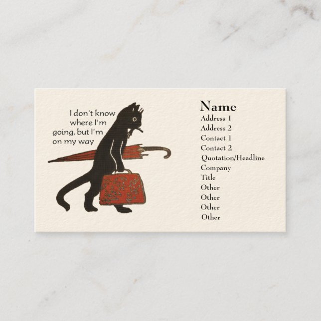 Cartes de visite vintages de chat noir (Devant)