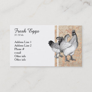Cartes de visite vintages de poulets