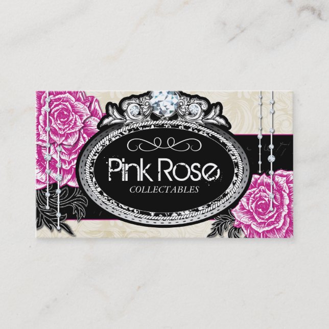 Cartes de visite vintages de roses (Devant)