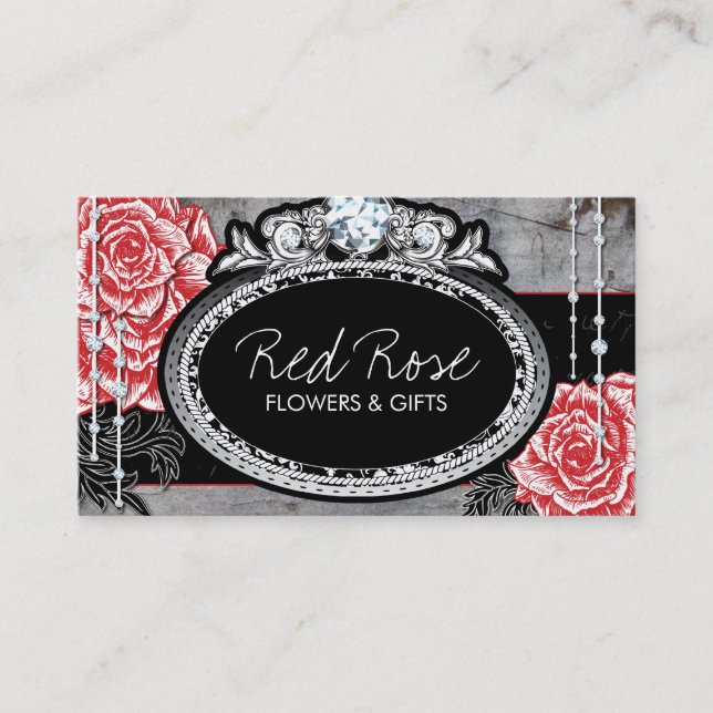 Cartes de visite vintages de roses (Devant)