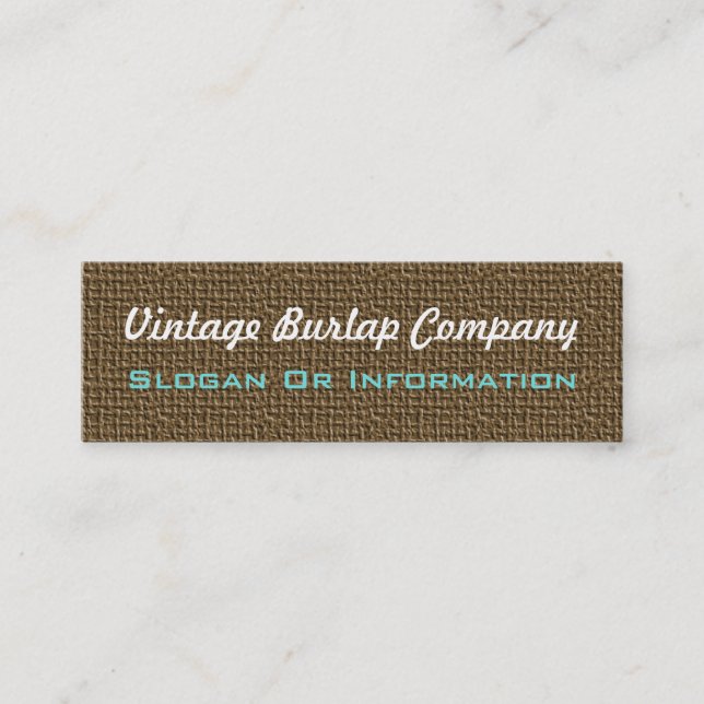 Cartes de visite vintages de toile de jute (Devant)