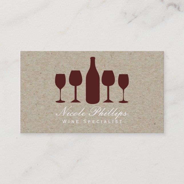 Cartes de visite Vinyard Winery Verres à vin & Bou (Devant)
